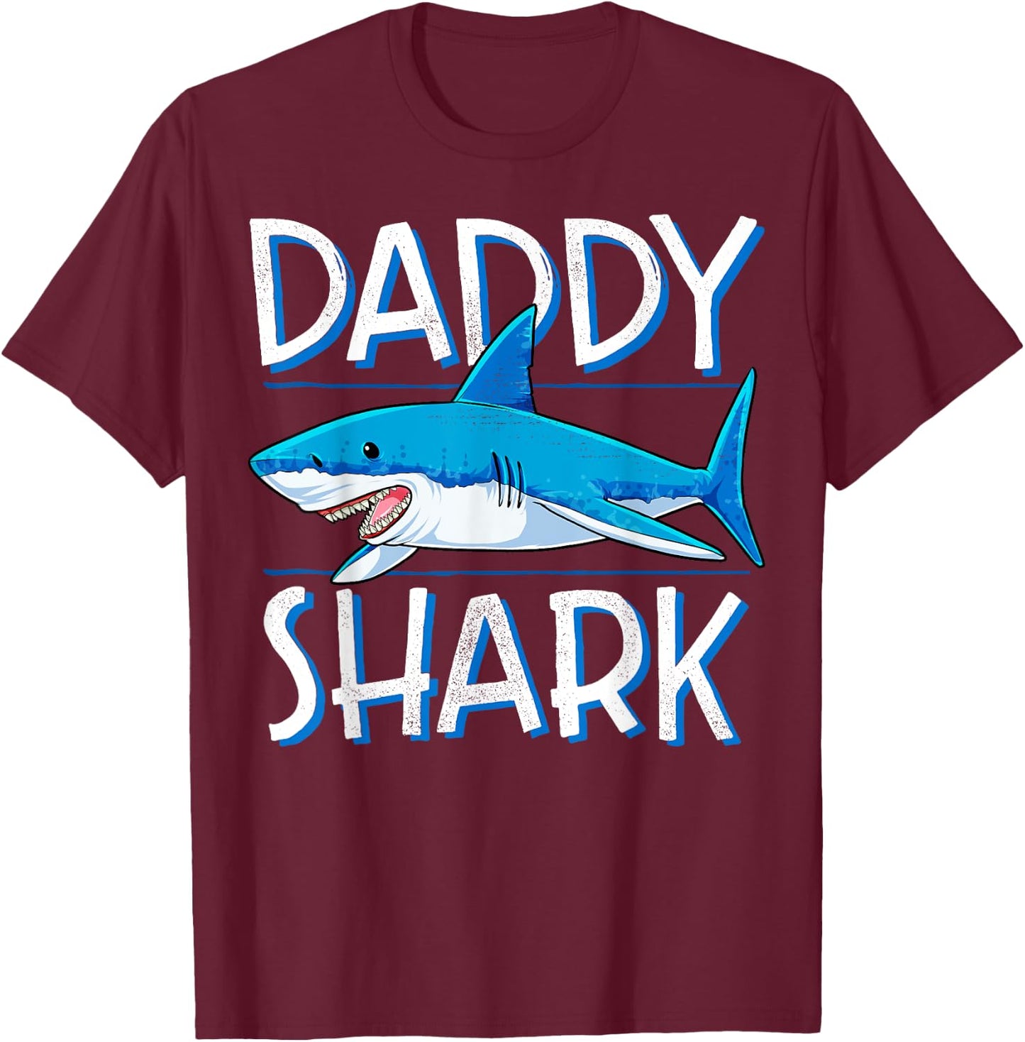Daddy Shark T Shirt Fathers Day Gifts Family Matching Dad T-Shirt - T-Shirt | Maroon