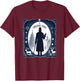 A Christmas Carol with Ebeneezer Scrooge Silhouette T-Shirt - T-Shirt | Maroon