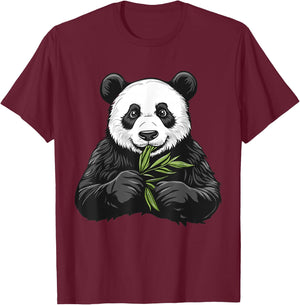 Panda bear with bamboo, Panda Bear T-Shirt - T-Shirt | Maroon