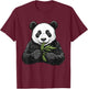 Panda bear with bamboo, Panda Bear T-Shirt - T-Shirt | Maroon