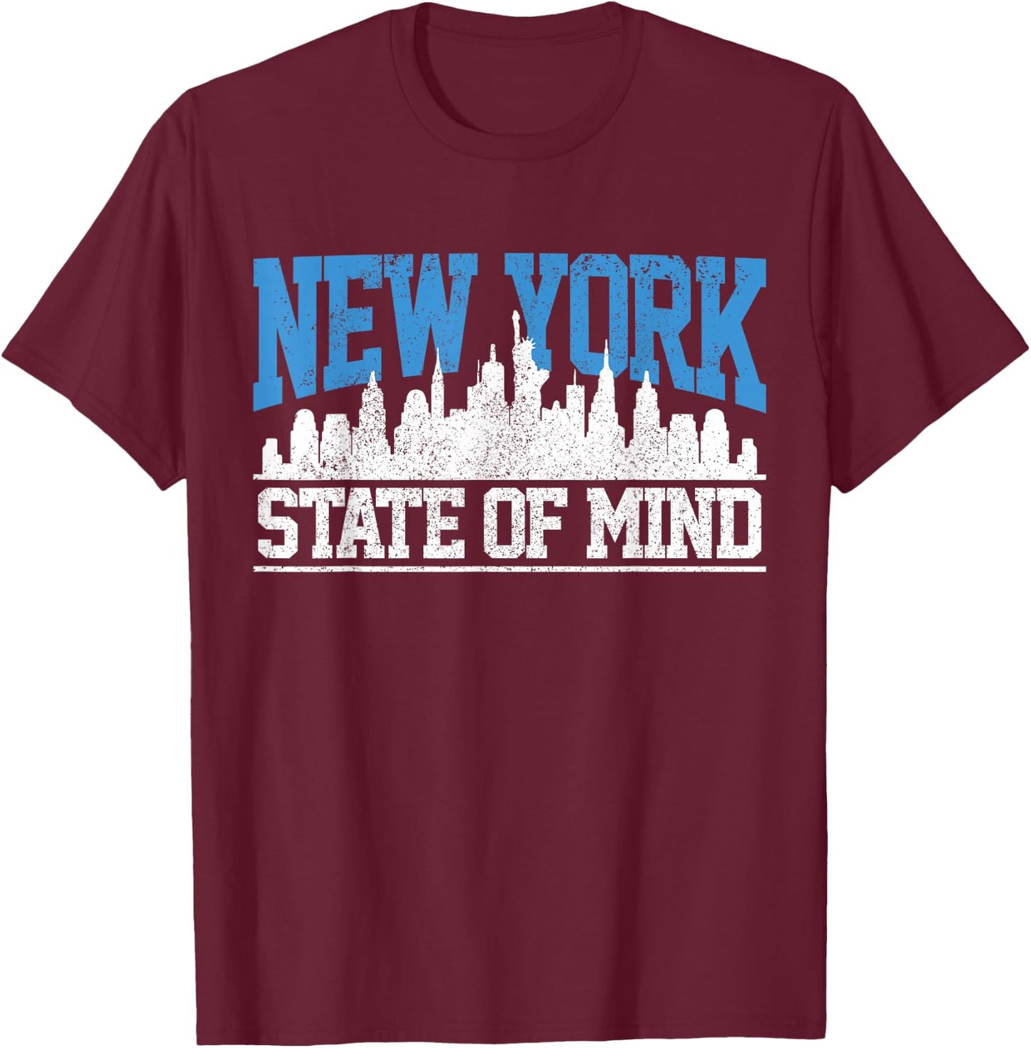 New York City Skyline NYC NY USA America Souvenir Gift T-Shirt - T-Shirt | Maroon