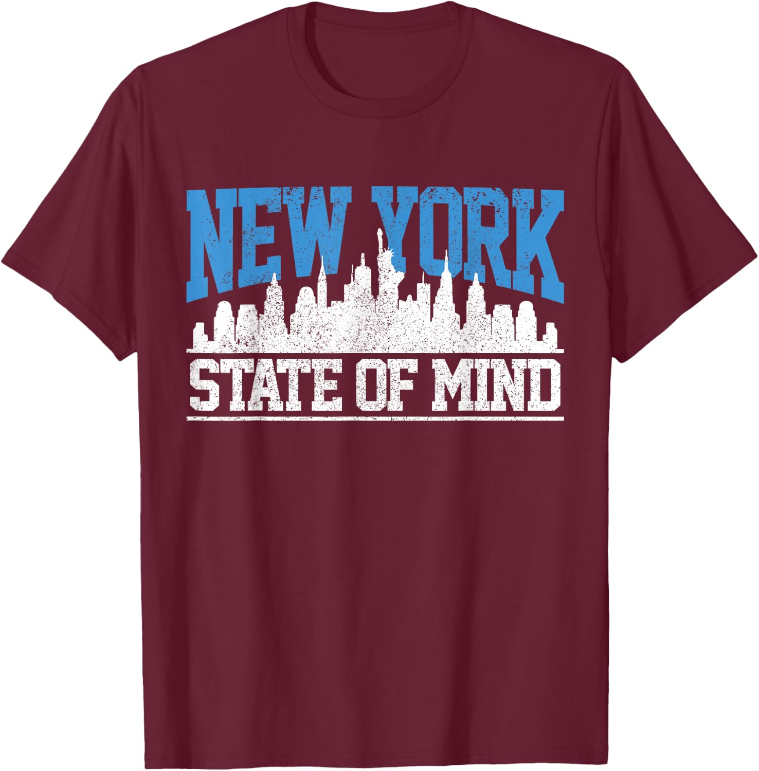 New York City Skyline NYC NY USA America Souvenir Gift T-Shirt - T-Shirt | Maroon