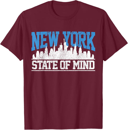 New York City Skyline NYC NY USA America Souvenir Gift T-Shirt - T-Shirt | Maroon