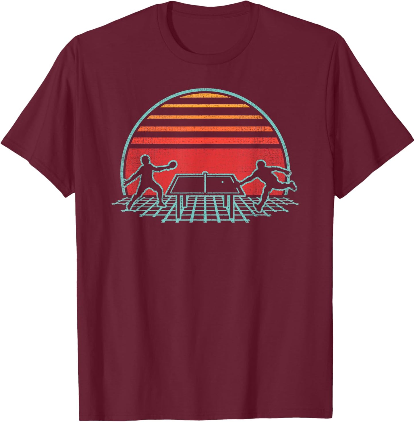 Ping Pong Retro Vintage 80s Style Table Tennis Gift T-Shirt - T-Shirt | Maroon
