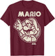 Super Mario Classic Black And White Graphic T-Shirt - T-Shirt | Maroon