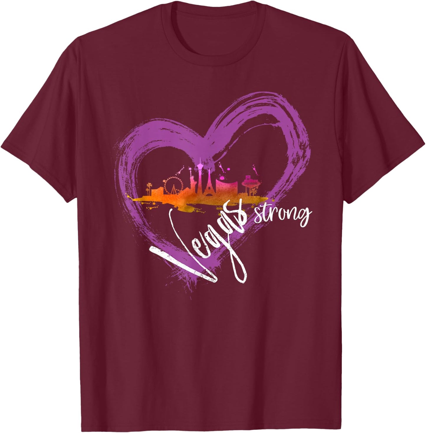 Welcome to Las Vegas the Fabulous City Vegas Strong T-Shirt - T-Shirt | Maroon