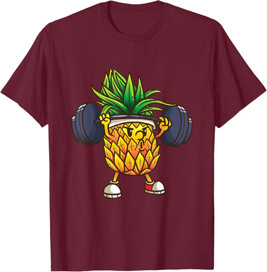 Funny Pineapple Powerlifting Weightlifting Gym Workout Girls T-Shirt - T-Shirt | Maroon