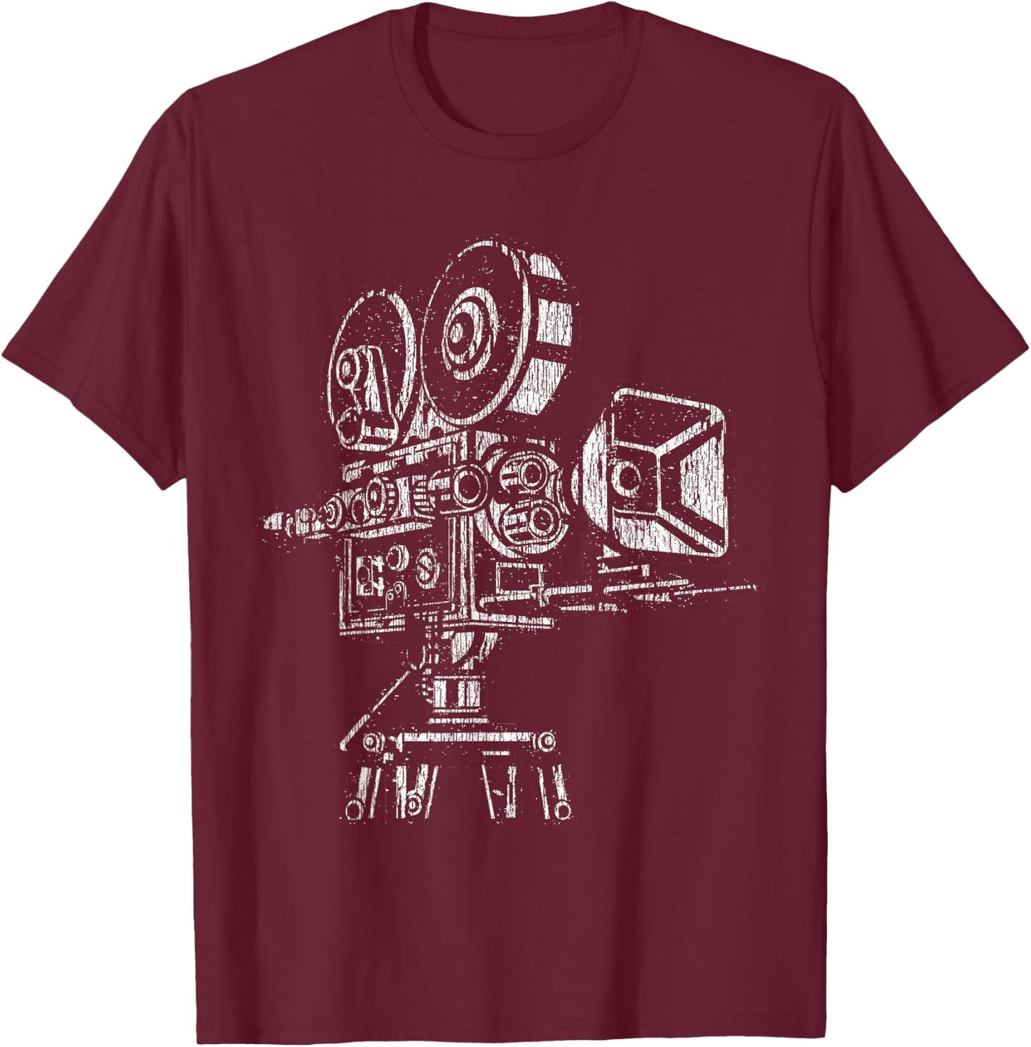 Film Lover Vintage 35mm 70mm Movie Camera T-Shirt - T-Shirt | Maroon