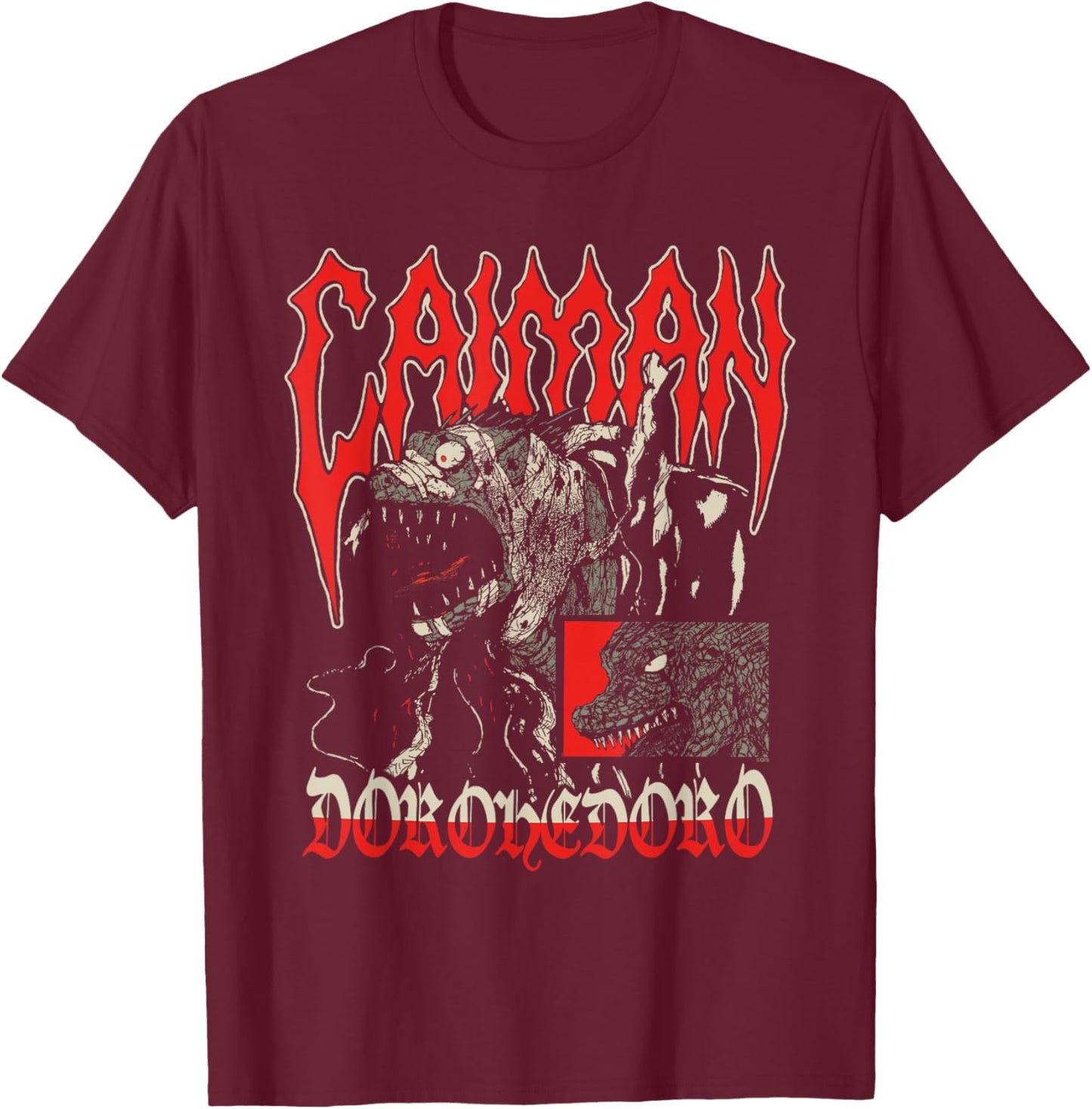 Caiman Scream Poses Anime Manga T-Shirt - T-Shirt | Maroon