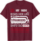 My Mom Is A Firefighter Risks Her Life Firefighter Kids T-Shirt - T-Shirt | Maroon