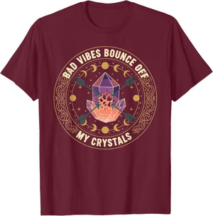 Crystal Lover Spiritual Protection Celestial Energy Design T-Shirt - T-Shirt | Maroon