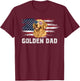 Golden Dad US Flag Dad of A Golden Retriever Dad T-Shirt - T-Shirt | Maroon
