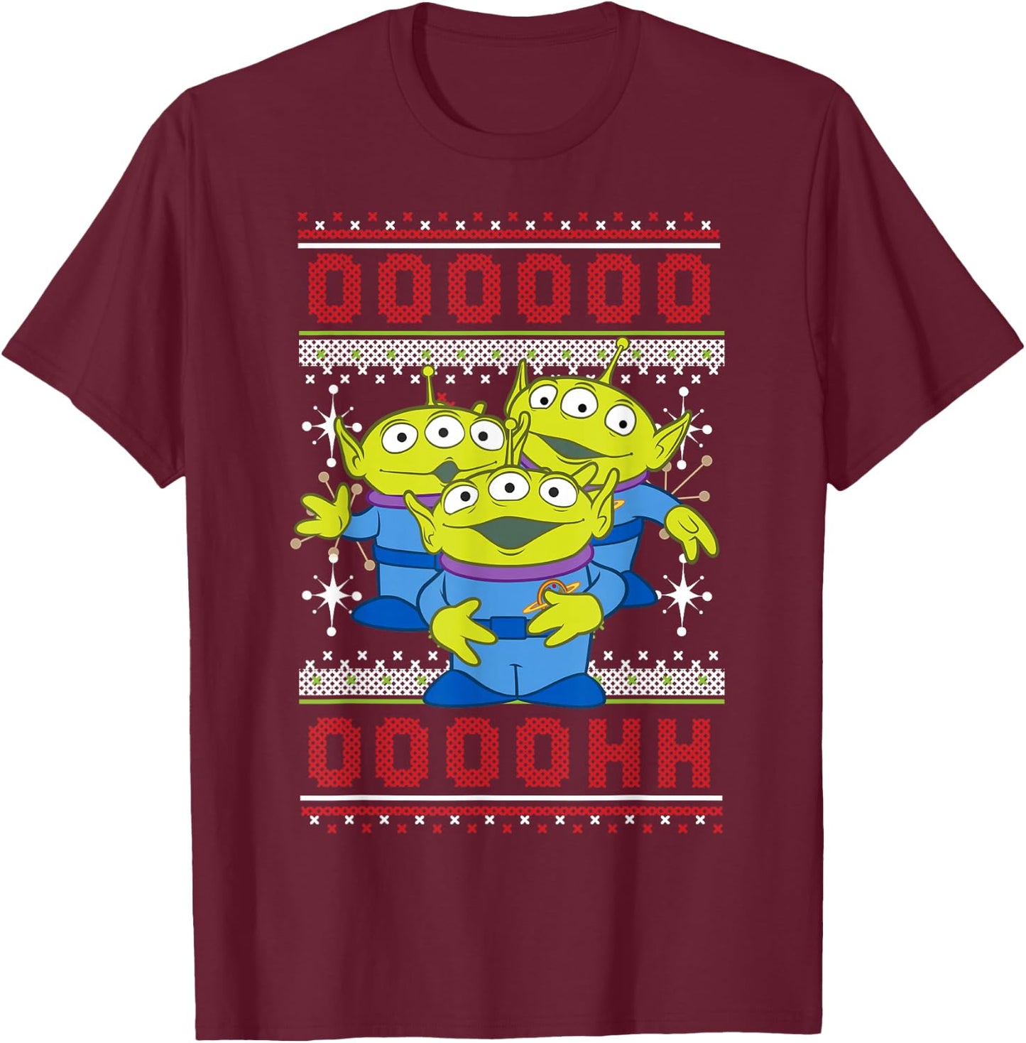 Disney Pixar Toy Story Aliens Ugly Christmas Sweater T-Shirt - T-Shirt | Maroon