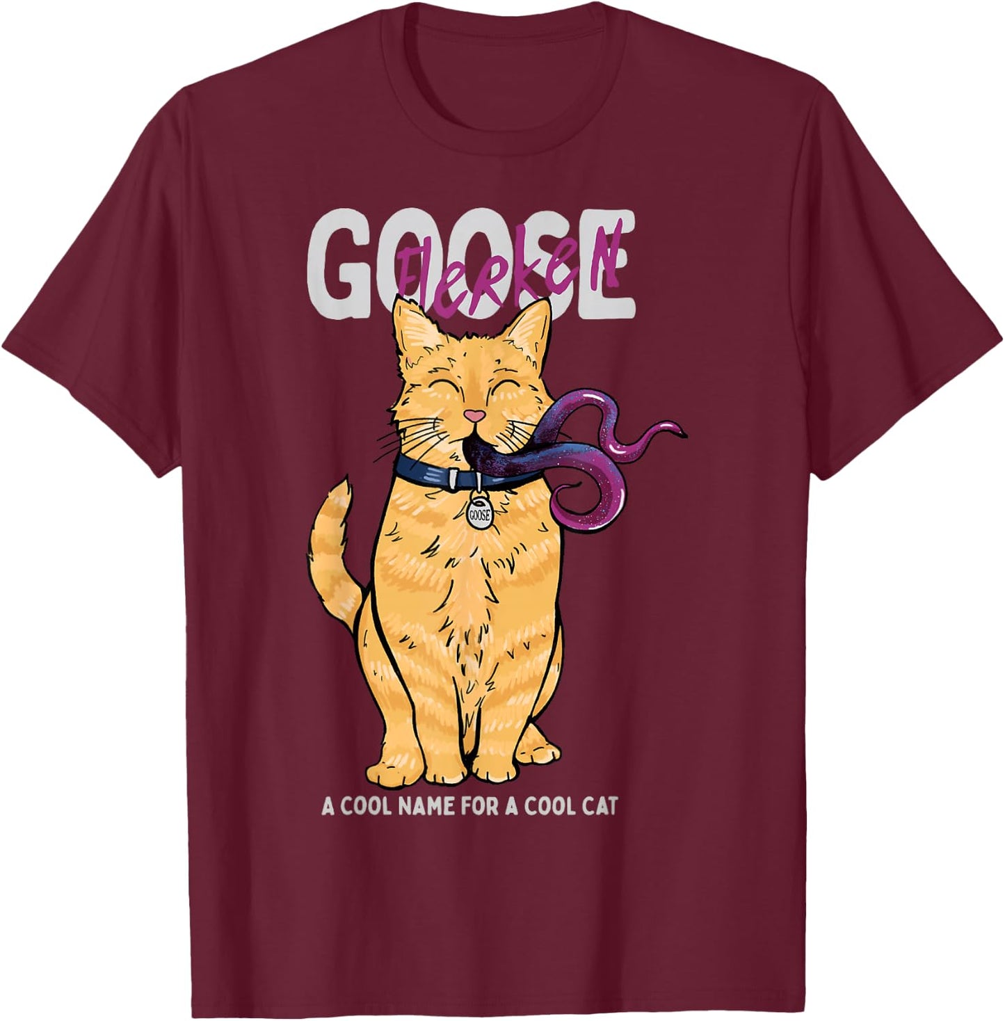 Captain Marvel Goose Cool Name For A Cat Cartoon Style T-Shirt - T-Shirt | Maroon