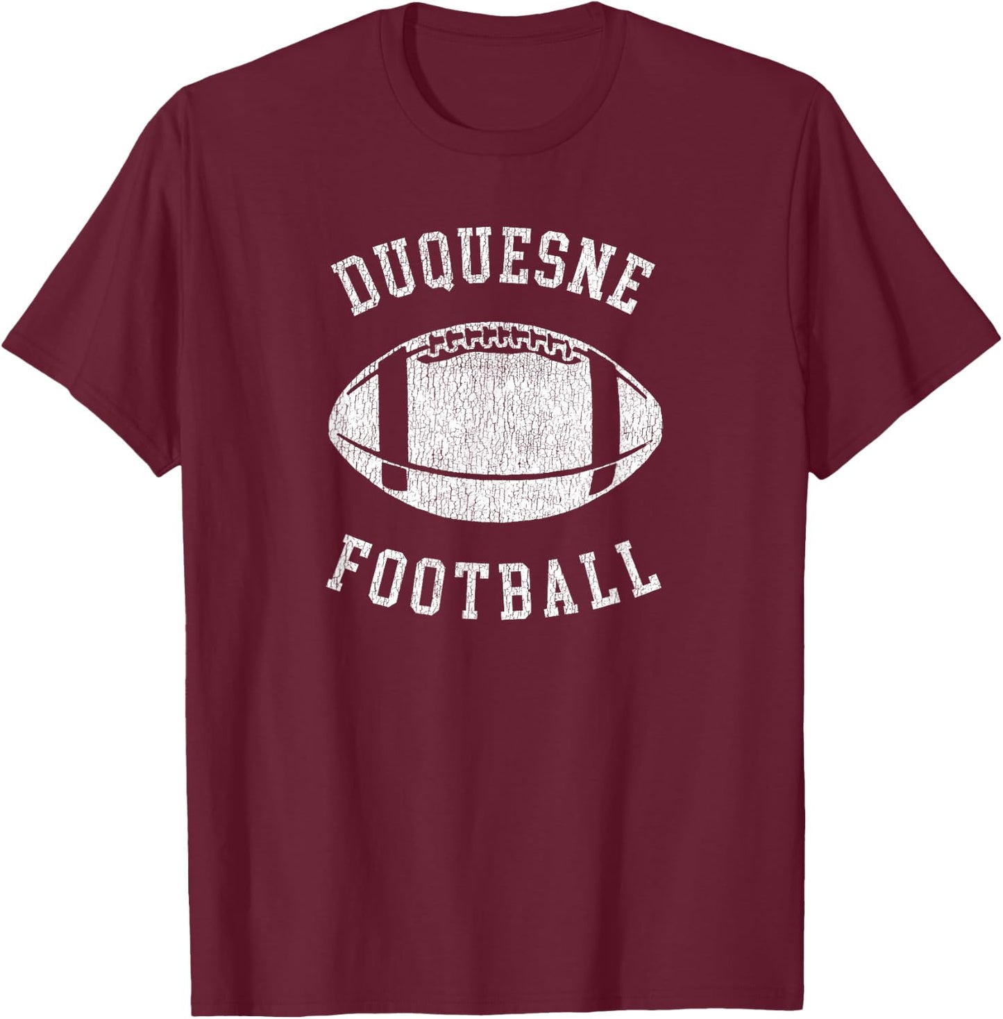 Duquesne Football Distressed Vintage 80's Throwback Classic T-Shirt - T-Shirt | Maroon