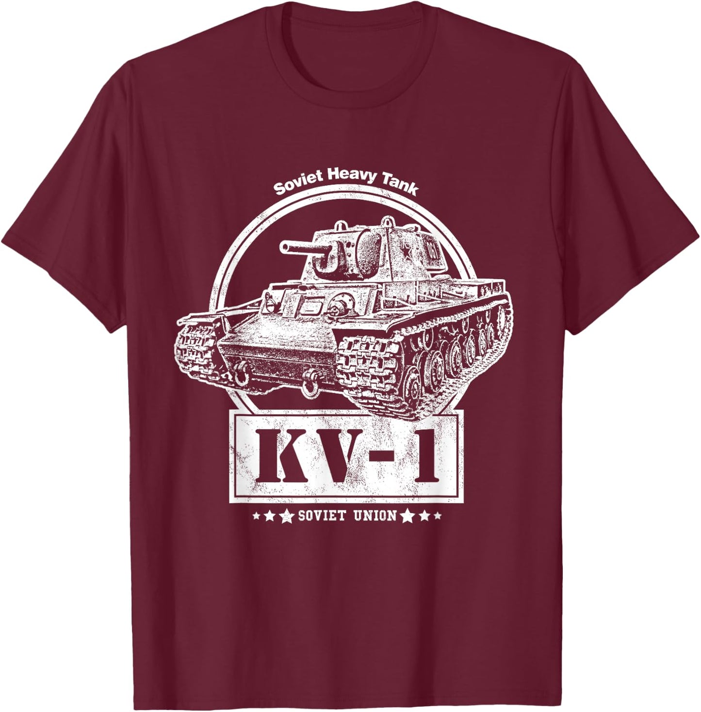 KV-1 Heavy Tank - Soviet WW2 Tank T-Shirt - T-Shirt | Maroon