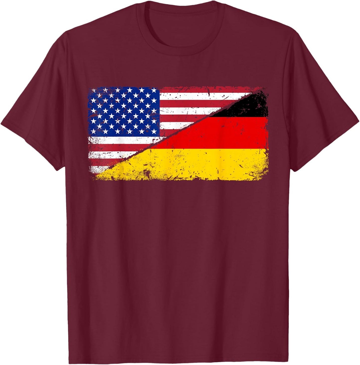 German American Flag T shirt Oktoberfest Men Deutschland USA T-Shirt - T-Shirt | Maroon