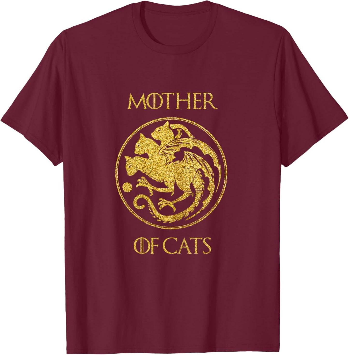 Mother of Cats Cat Mom T-Shirt - T-Shirt | Maroon