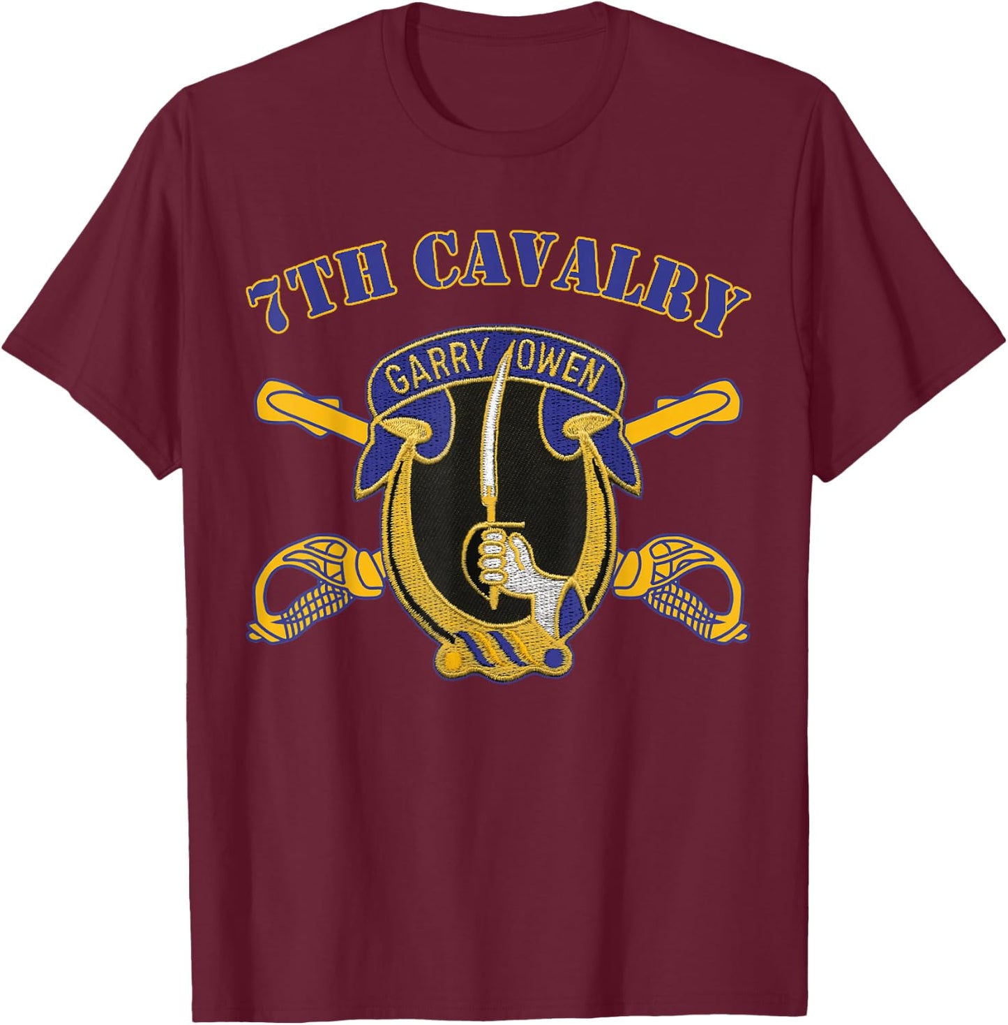 7th Cavalry Regiment - Army Unit of Seventh Cavalry T-Shirt - T-Shirt | Maroon