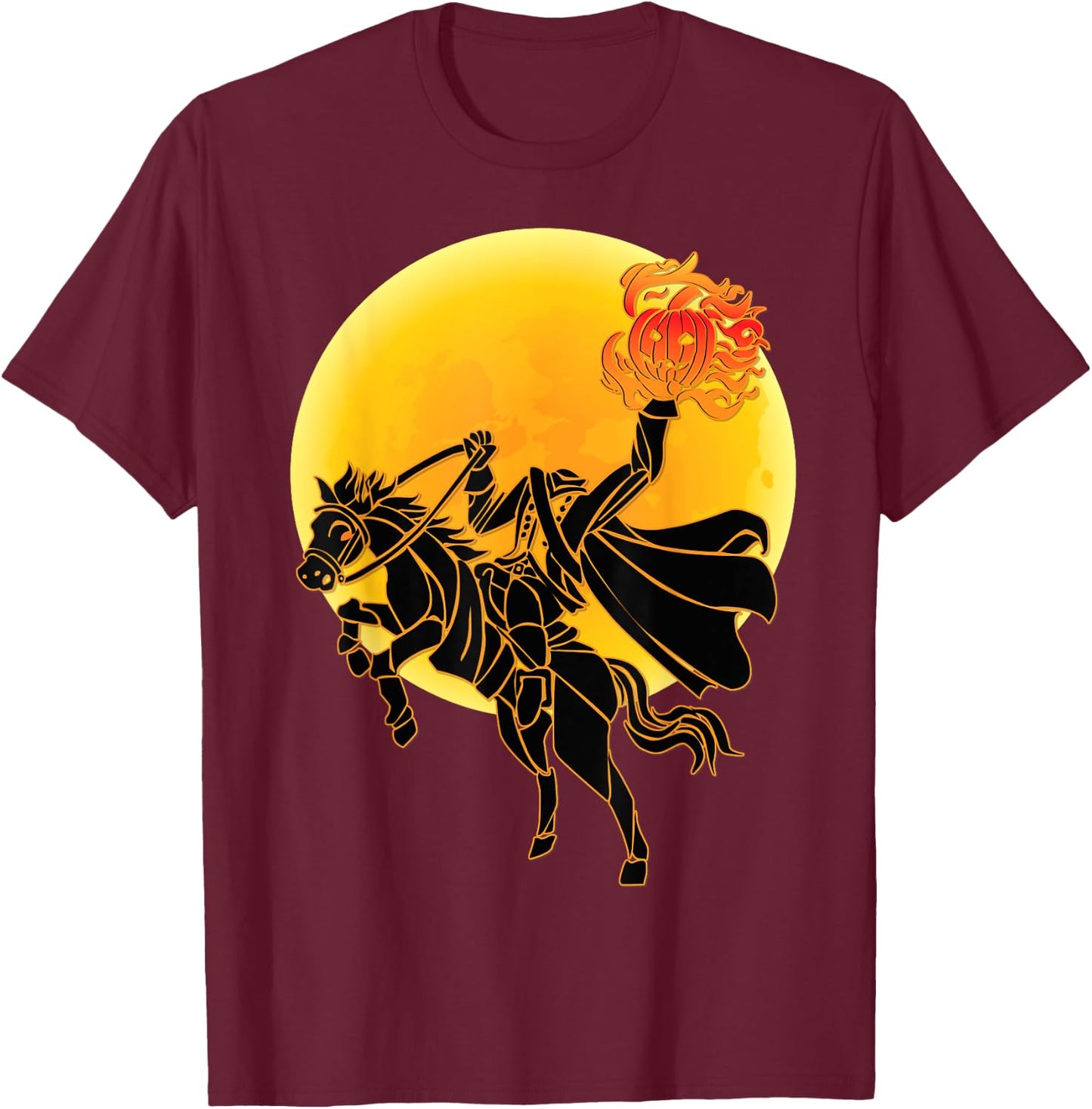 Headless Horseman Full Moon T-Shirt - T-Shirt | Maroon