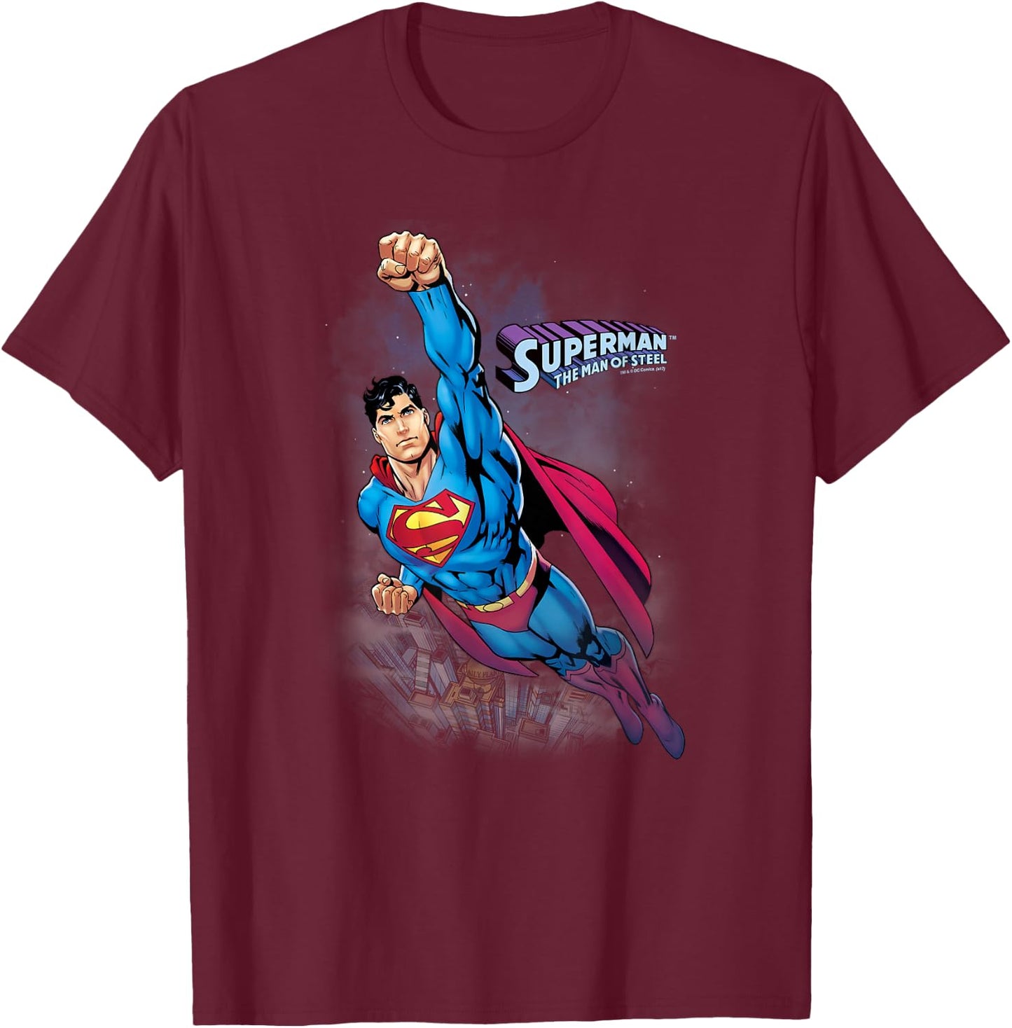 Superman Twilight Flight T-Shirt - T-Shirt | Maroon