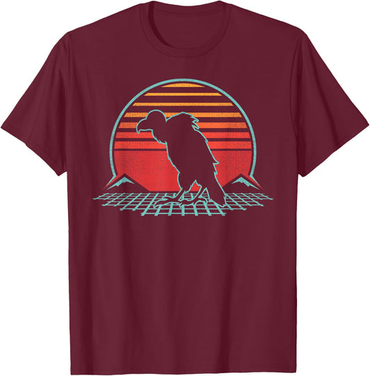 Vulture Lover Bird Animal Retro Vintage 80s Style T-Shirt - T-Shirt | Maroon