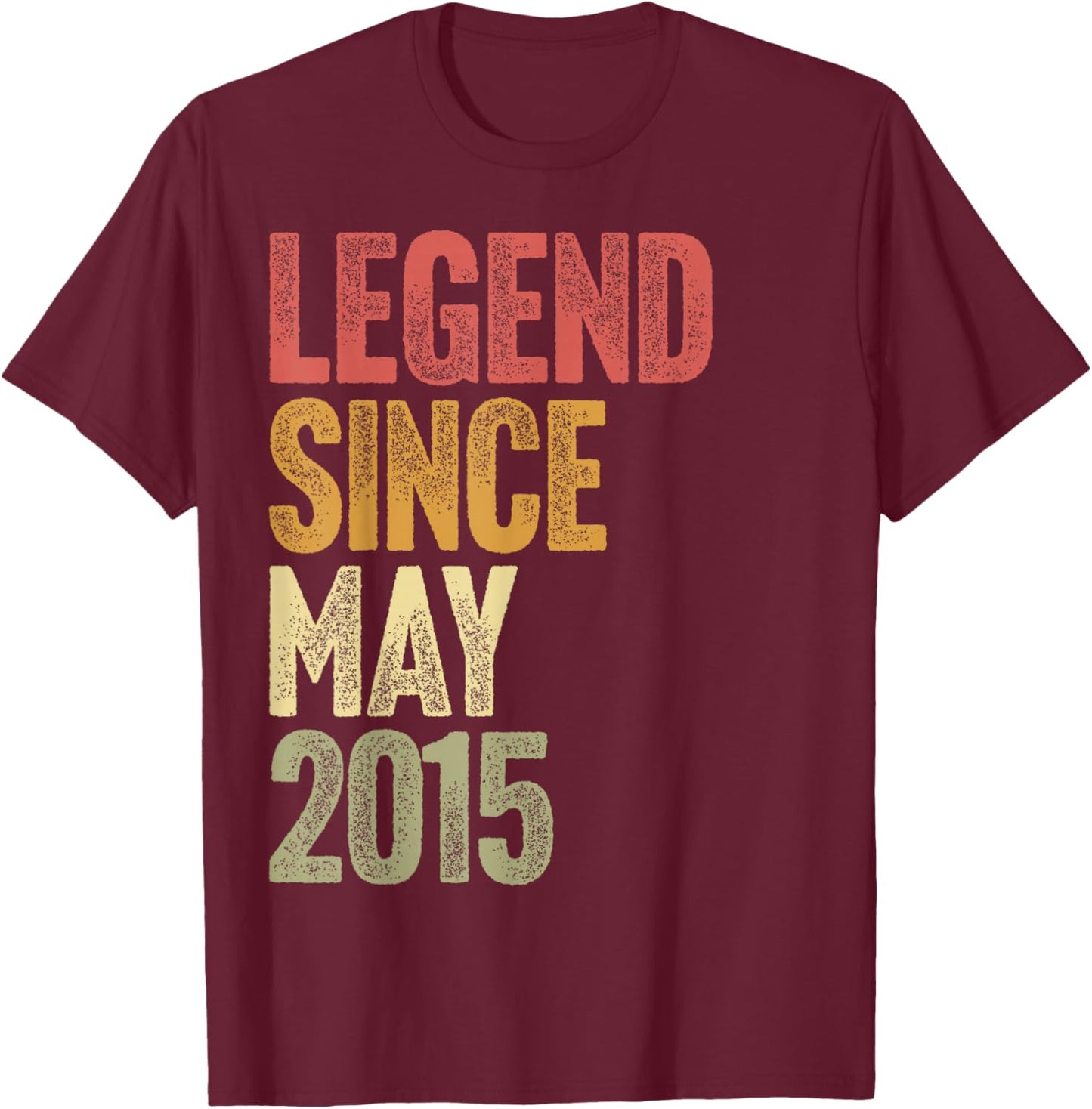 11 Year Old Legend Since May 2015 Retro 11th Birthday T-Shirt - T-Shirt | Maroon
