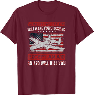 Military A-10 Warthog Funny Military T-Shirt - T-Shirt | Maroon