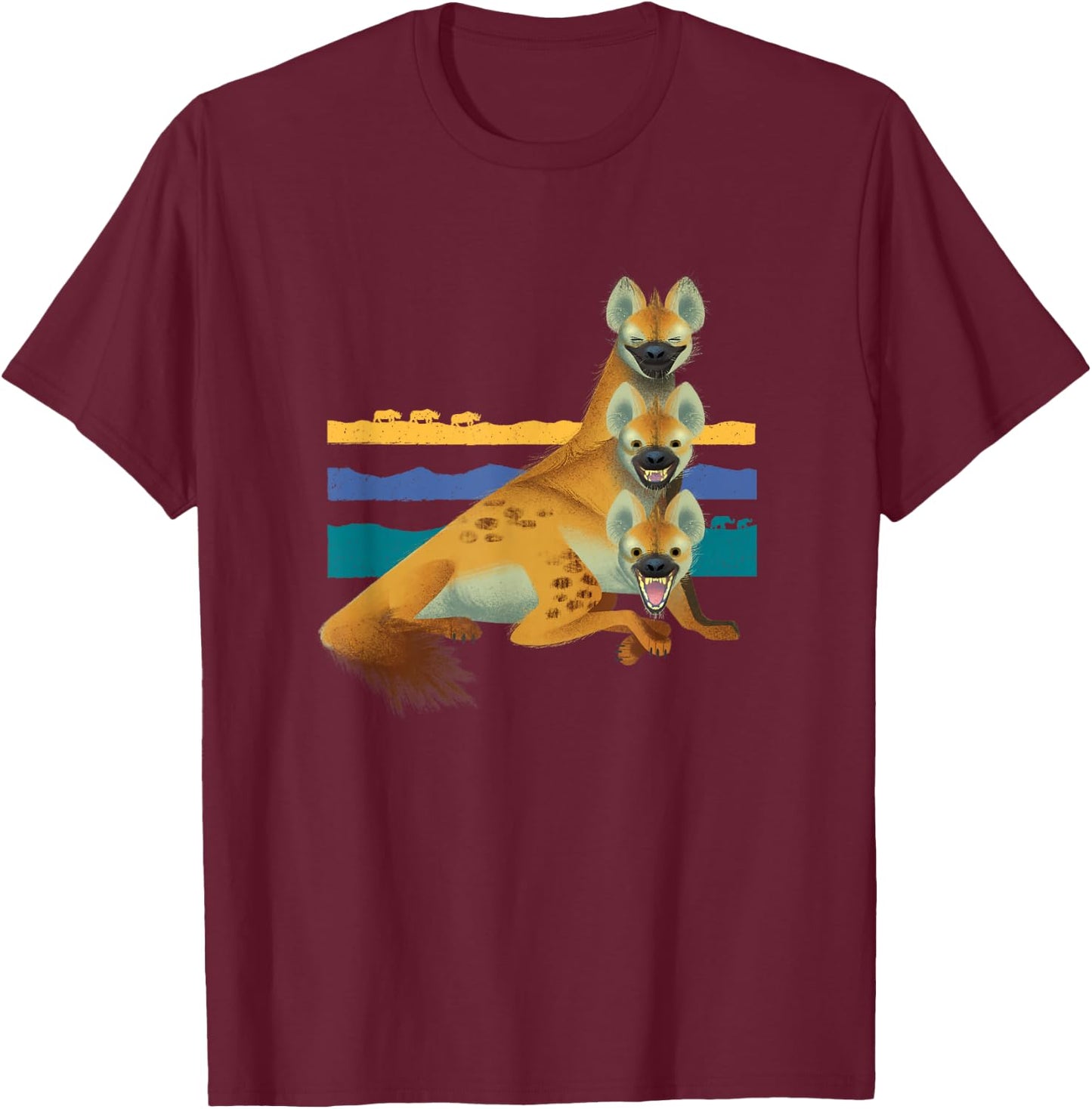 Disney The Lion King Laughing Hyenas Stripes T-Shirt - T-Shirt | Maroon