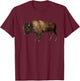 Buffalo Vintage Retro American Bison T-Shirt - T-Shirt | Maroon