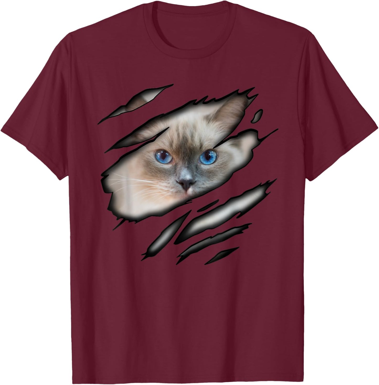 Ragdoll Cat in me design, Cadesign, Purebred Cat Women Girls Kids T-Shirt - T-Shirt | Maroon
