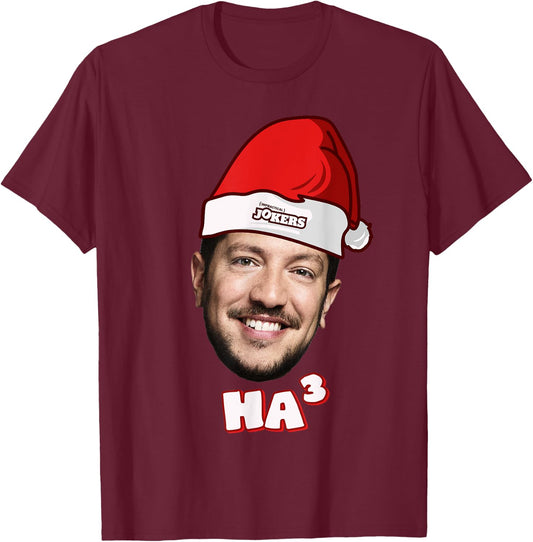 Impractical Jokers Black Santa Cartoon T-Shirt - T-Shirt | Maroon