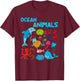 Ocean Animals Marine Creatures under the Sea T-Shirt - T-Shirt | Maroon