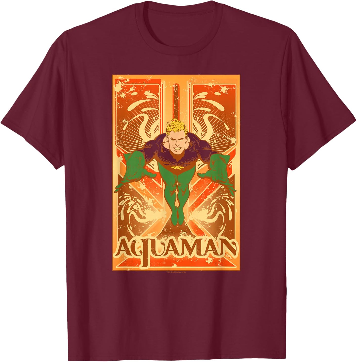 Aquaman Poster T-Shirt - T-Shirt | Maroon