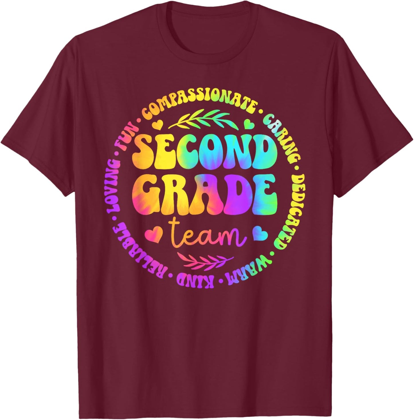 Second Grade Team Appreciation Circle 2nd Grade Teacher T-Shirt - T-Shirt | Maroon