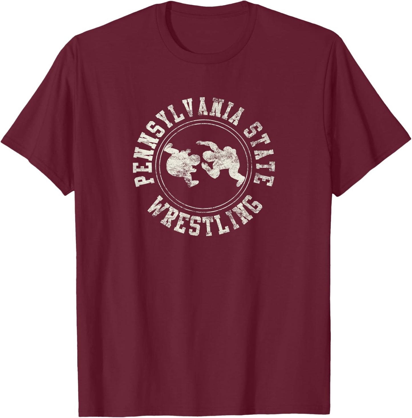 Vintage Pennsylvania State Wrestling Logo Shirt T-Shirt - T-Shirt | Maroon