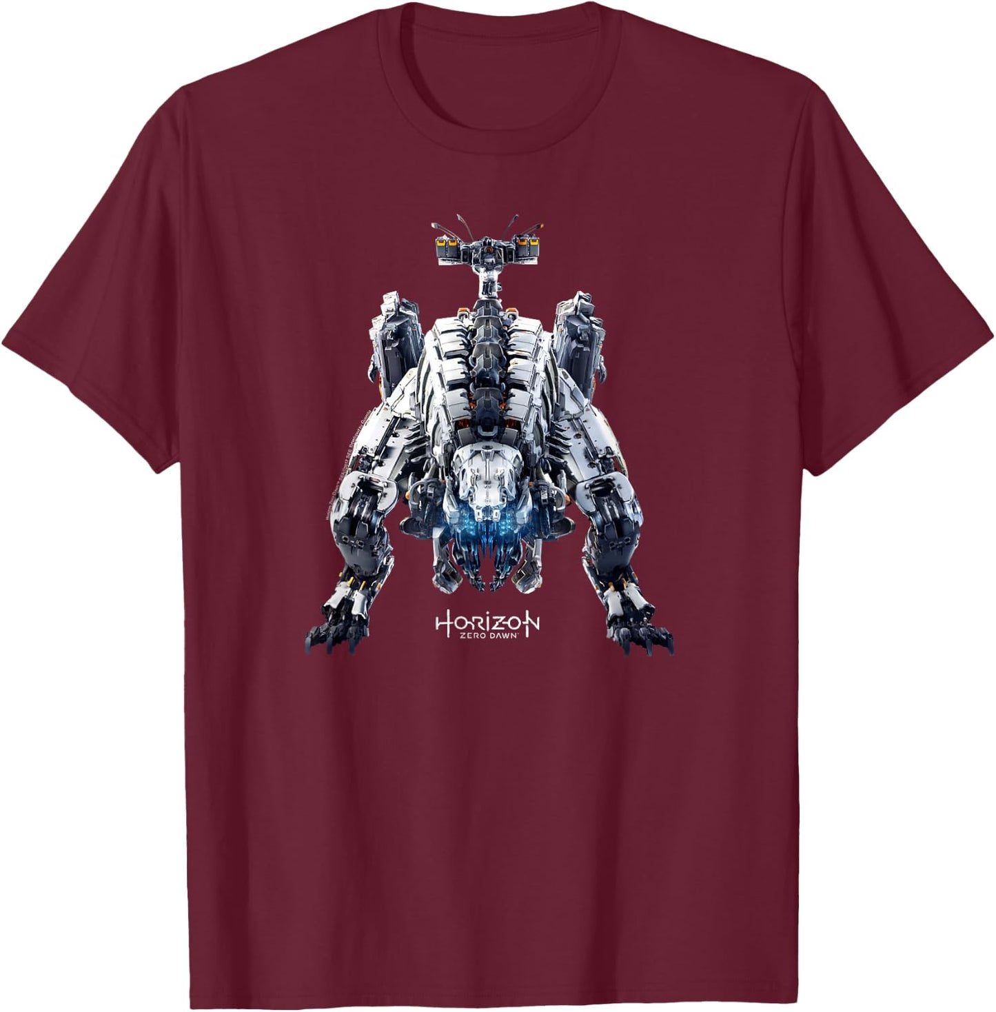 Horizon Zero Dawn Dino Machine T-Shirt - T-Shirt | Maroon