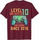 Level 10 Unlocked 10th Birthday 10 Year Old Boy Gifts Gaming T-Shirt - T-Shirt | Maroon