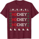 Ho Ho Ho Hockey Ugly Christmas Sweater T-Shirt - T-Shirt | Maroon