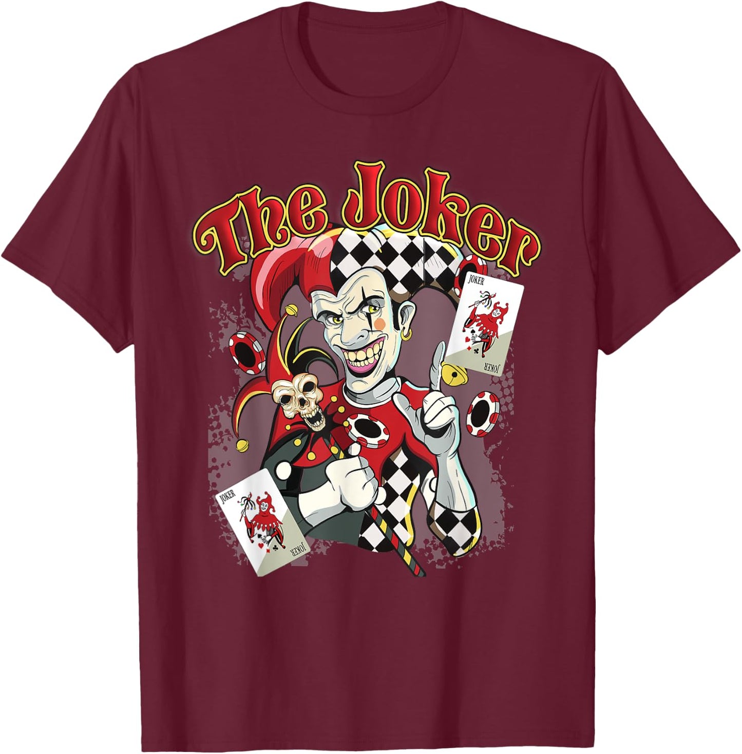 The Joker Wicked Jester Poker Gambling Card Player T Shirt T-Shirt - T-Shirt | Maroon