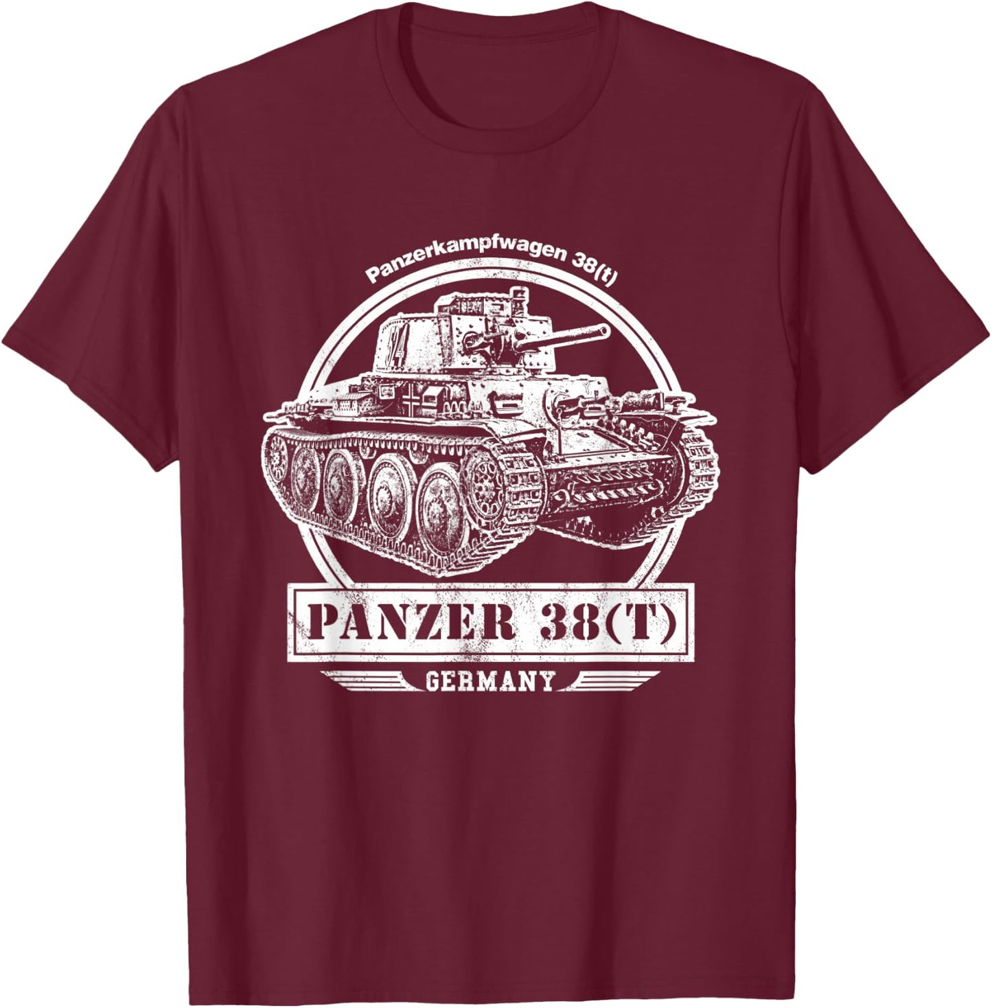 Panzer 38(t) Tank T-Shirt - T-Shirt | Maroon