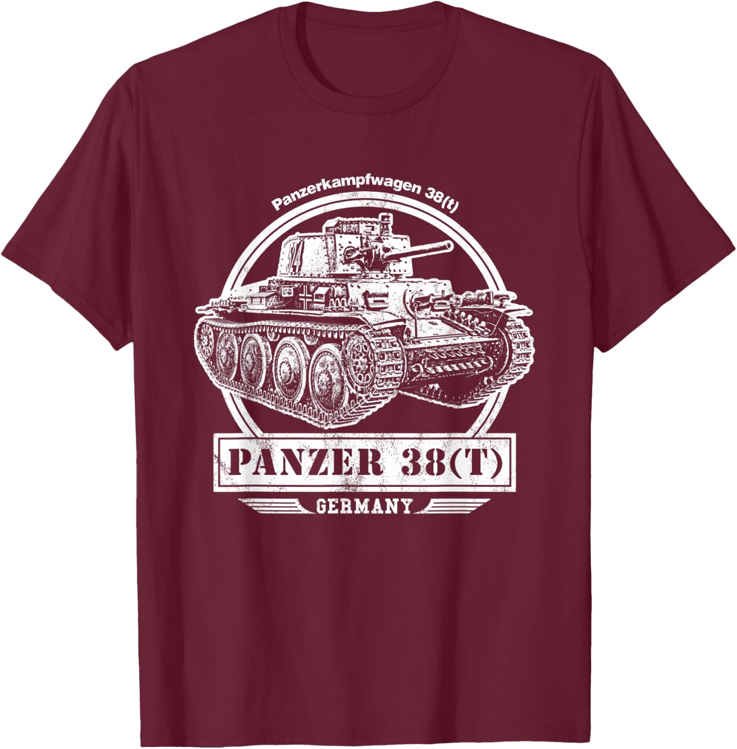 Panzer 38(t) Tank T-Shirt - T-Shirt | Maroon