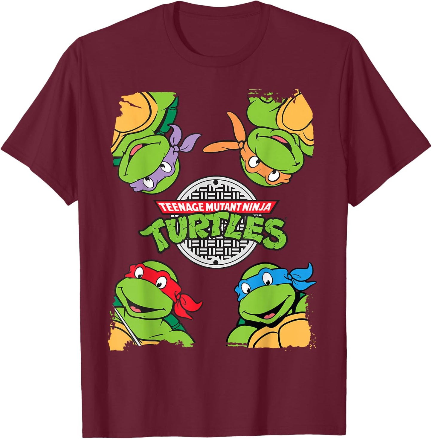 TMNT Four Corners Turtle Ninja Turtles T-Shirt - T-Shirt | Maroon