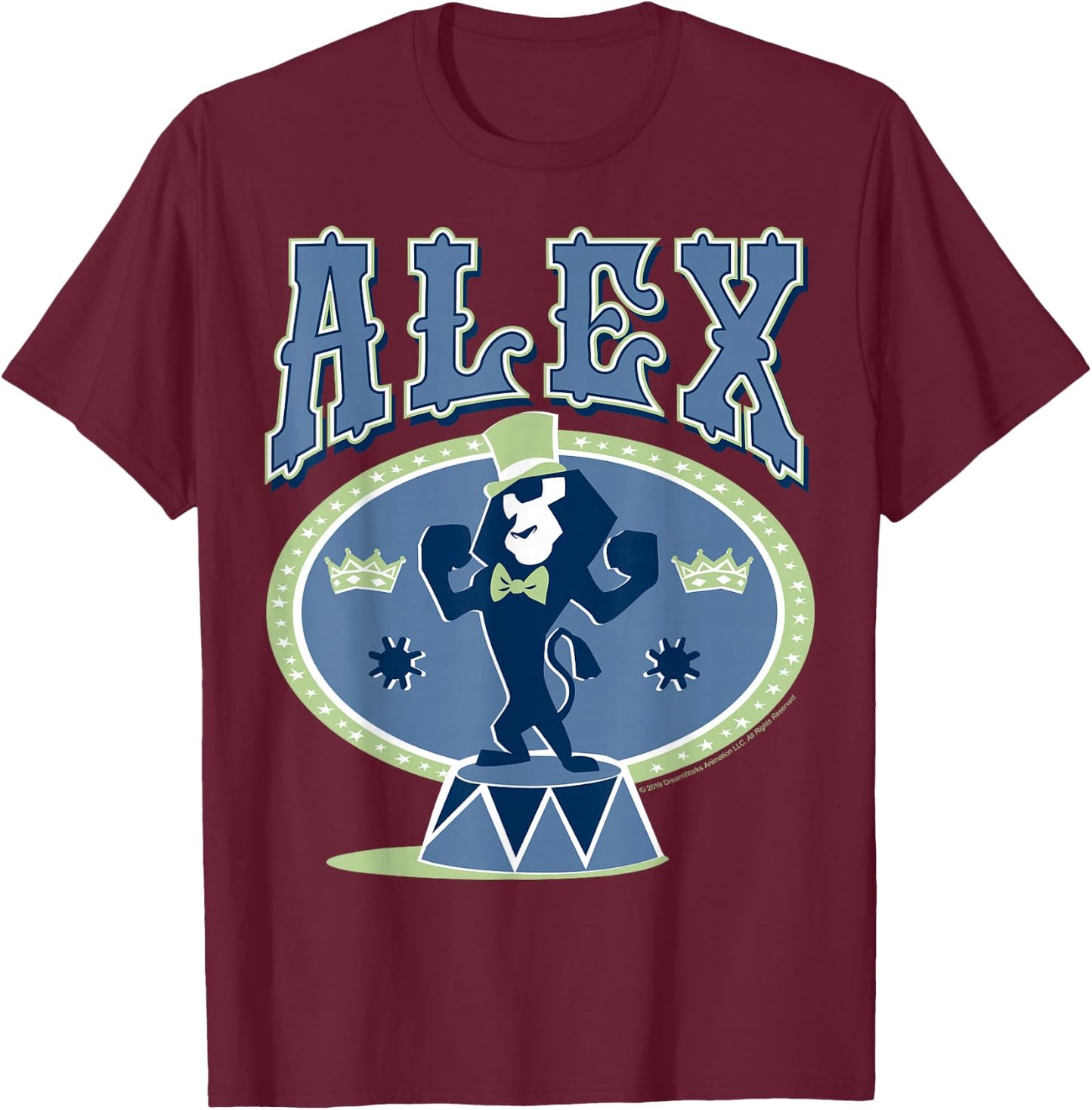 Madagascar Alex Circus Lion Silhouette Poster T-Shirt - T-Shirt | Maroon