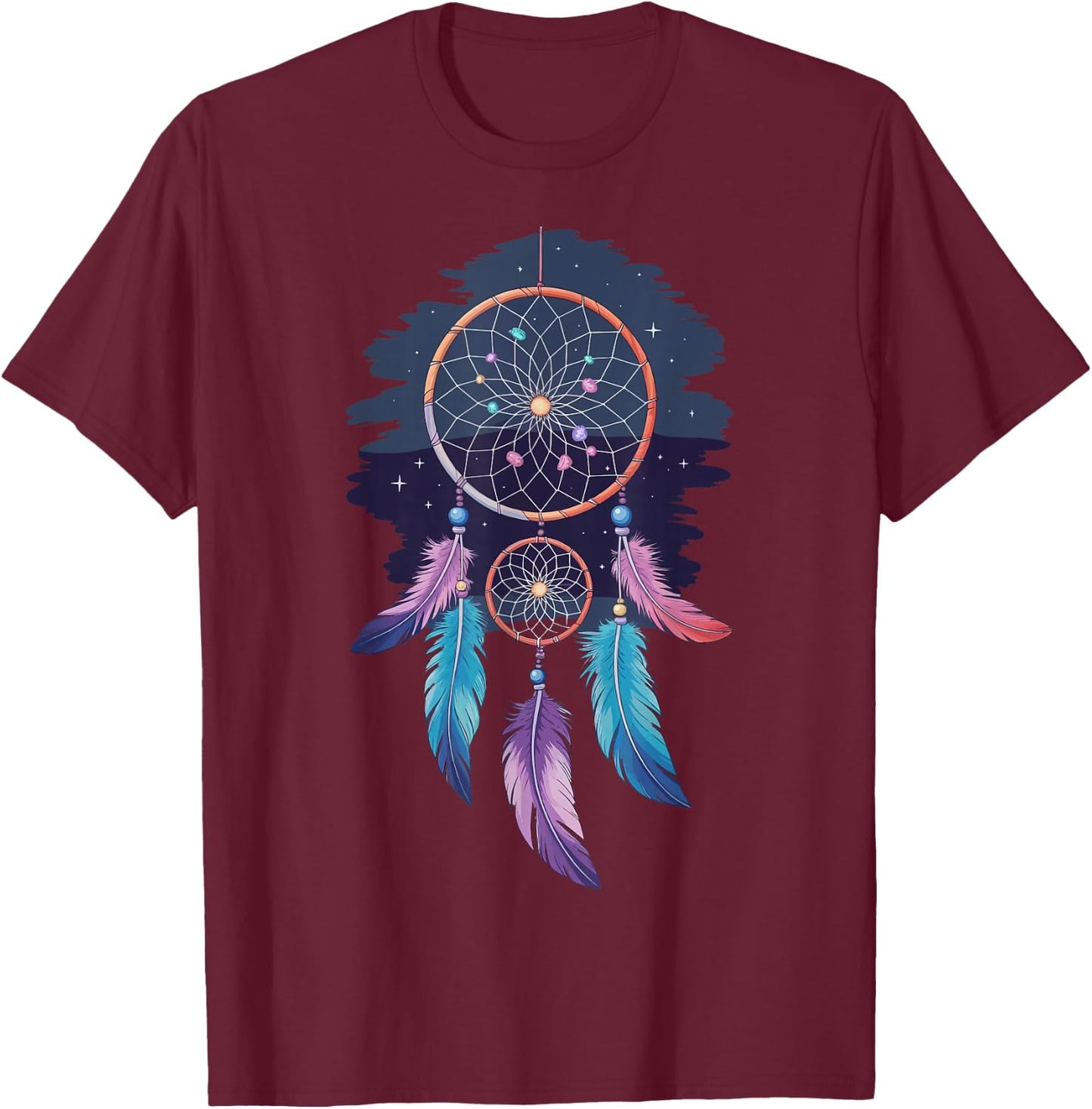 Dream Catcher Native American Tribal T-Shirt - T-Shirt | Maroon