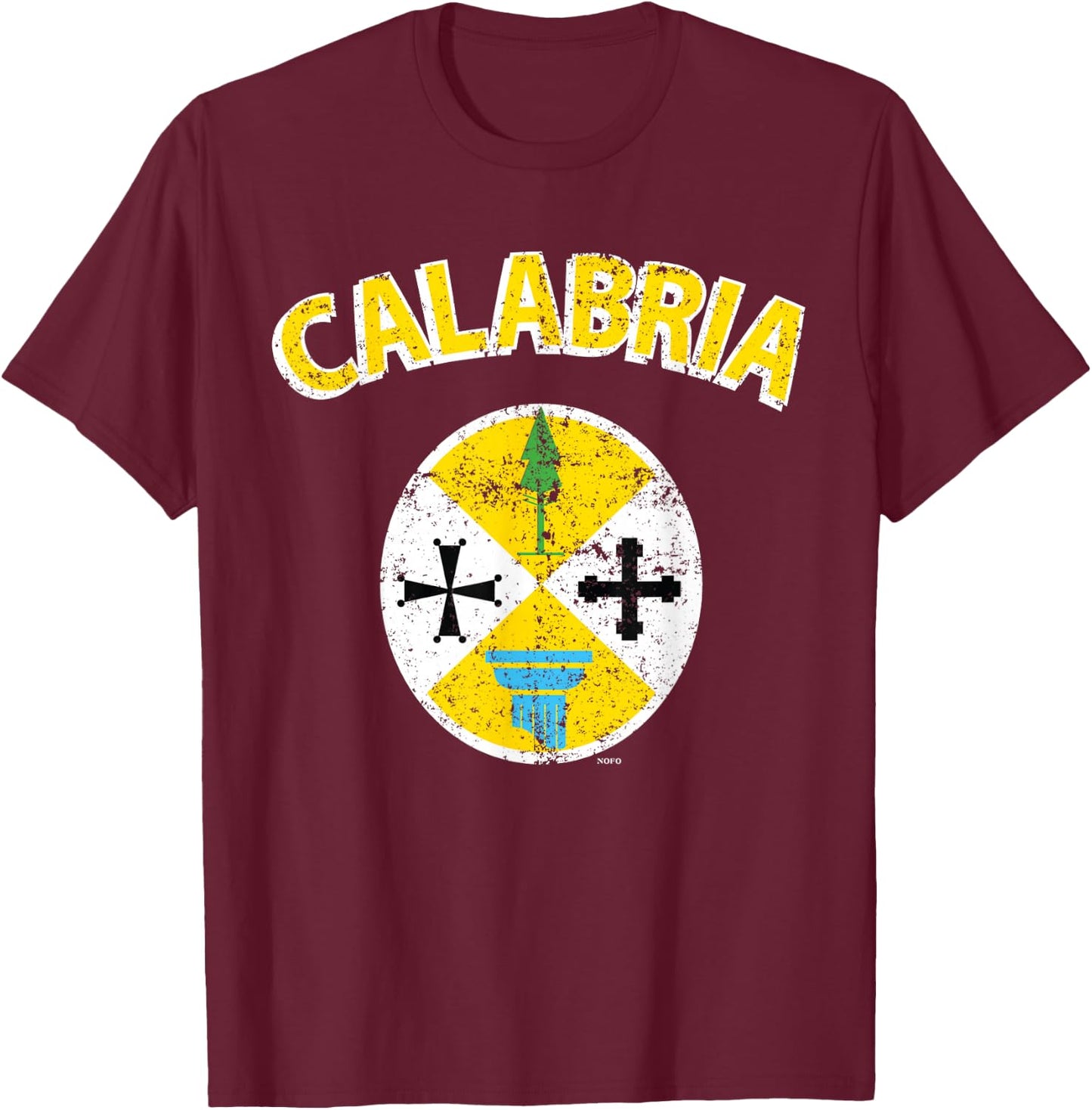 Calabria Italia Flag, Calabrian Italy Italian Region T-Shirt - T-Shirt | Maroon