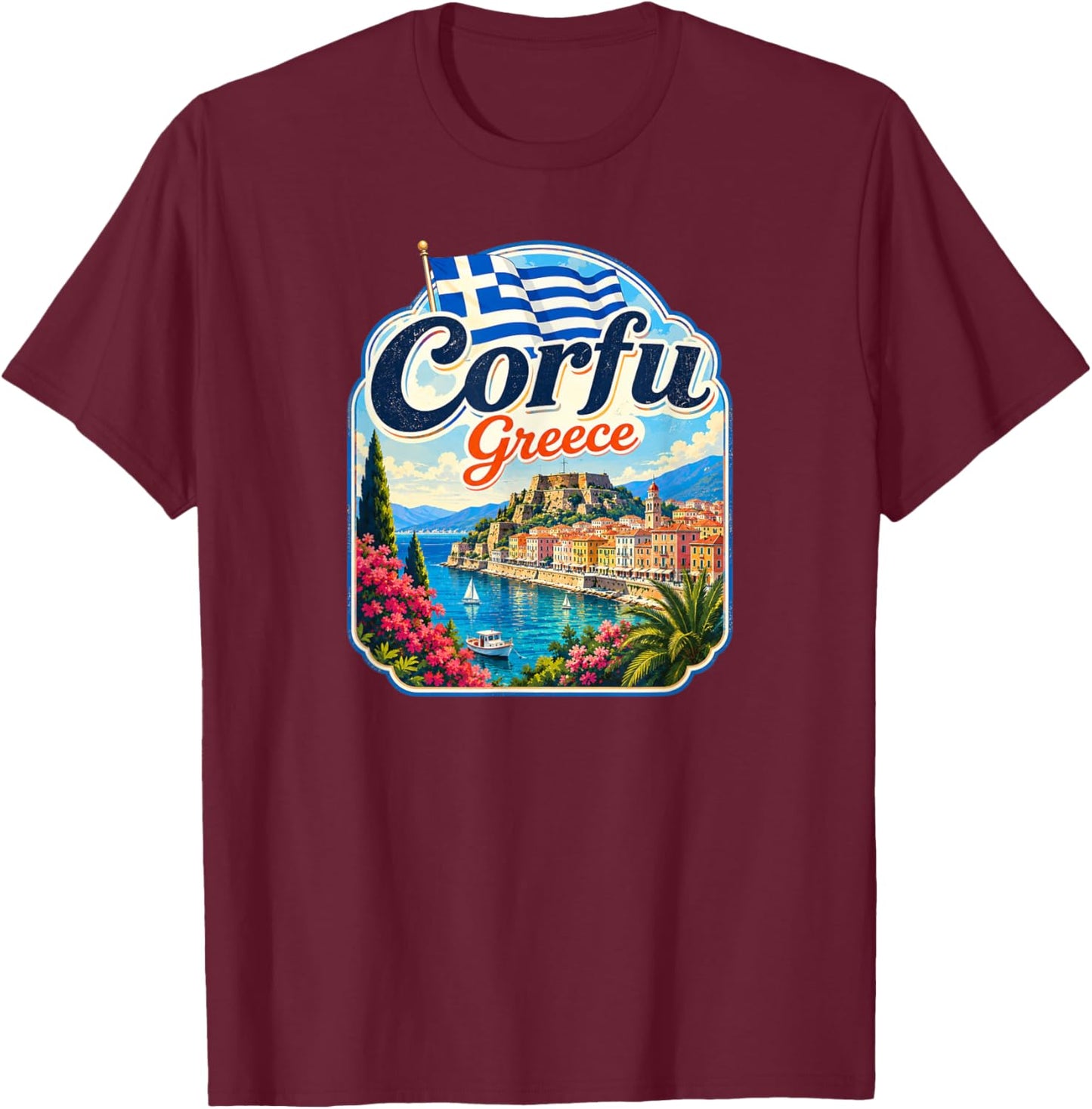 Corfu Island Greece Corfu T-Shirt - T-Shirt | Maroon