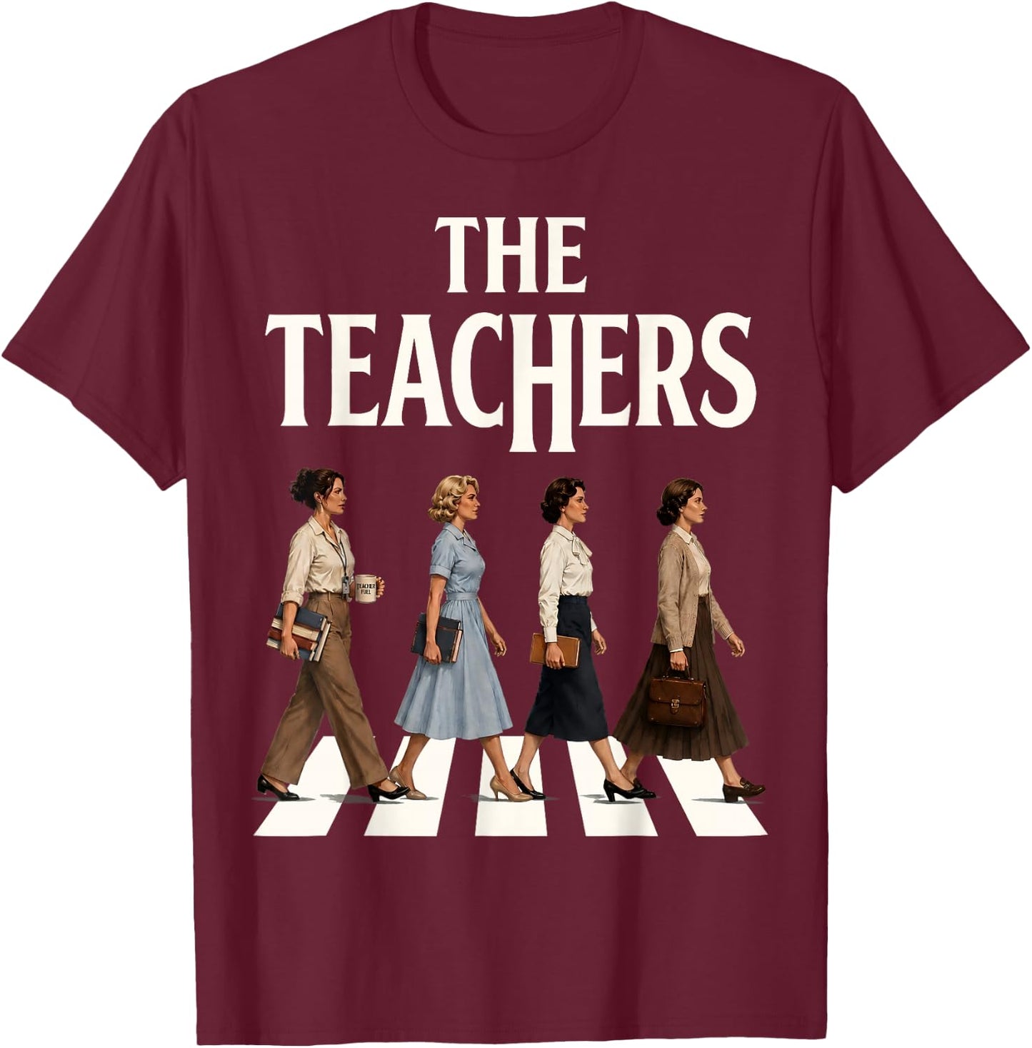 Retro Teacher Rock Music Lover The Teachers Funny Educator T-Shirt - T-Shirt | Maroon