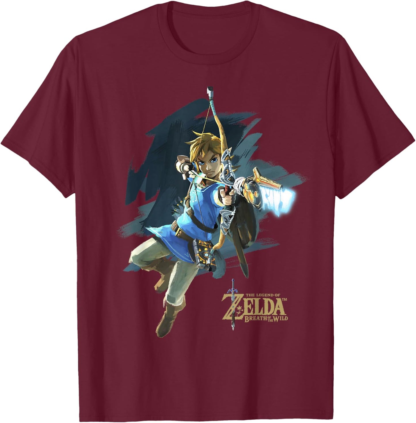 Legend Of Zelda Breath Of The Wild Link Archer Jump Shot C1 T-Shirt - T-Shirt | Maroon