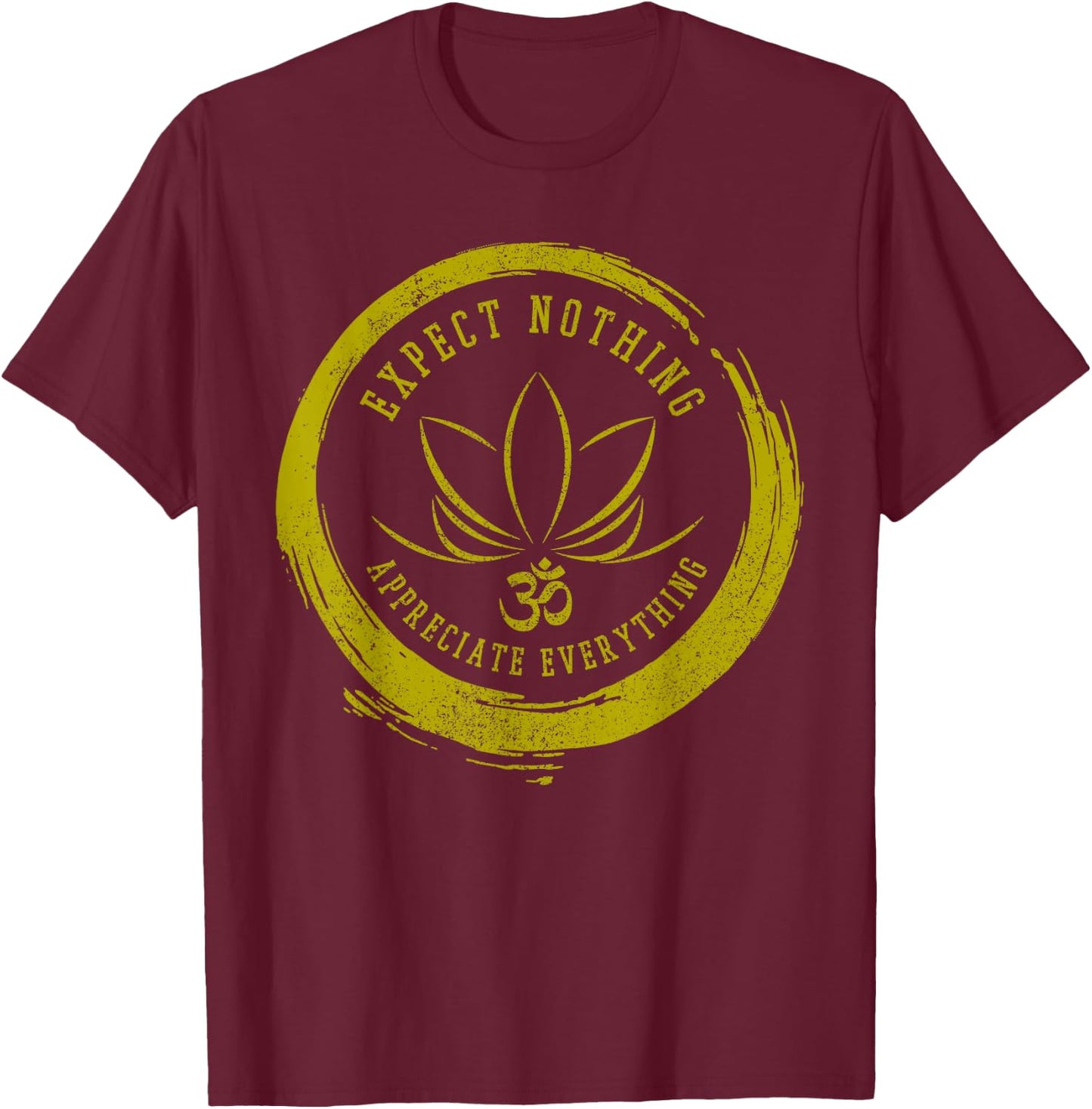 Buddhism Saying Lotus Flower Om Symbol Yoga Gift T-Shirt - T-Shirt | Maroon